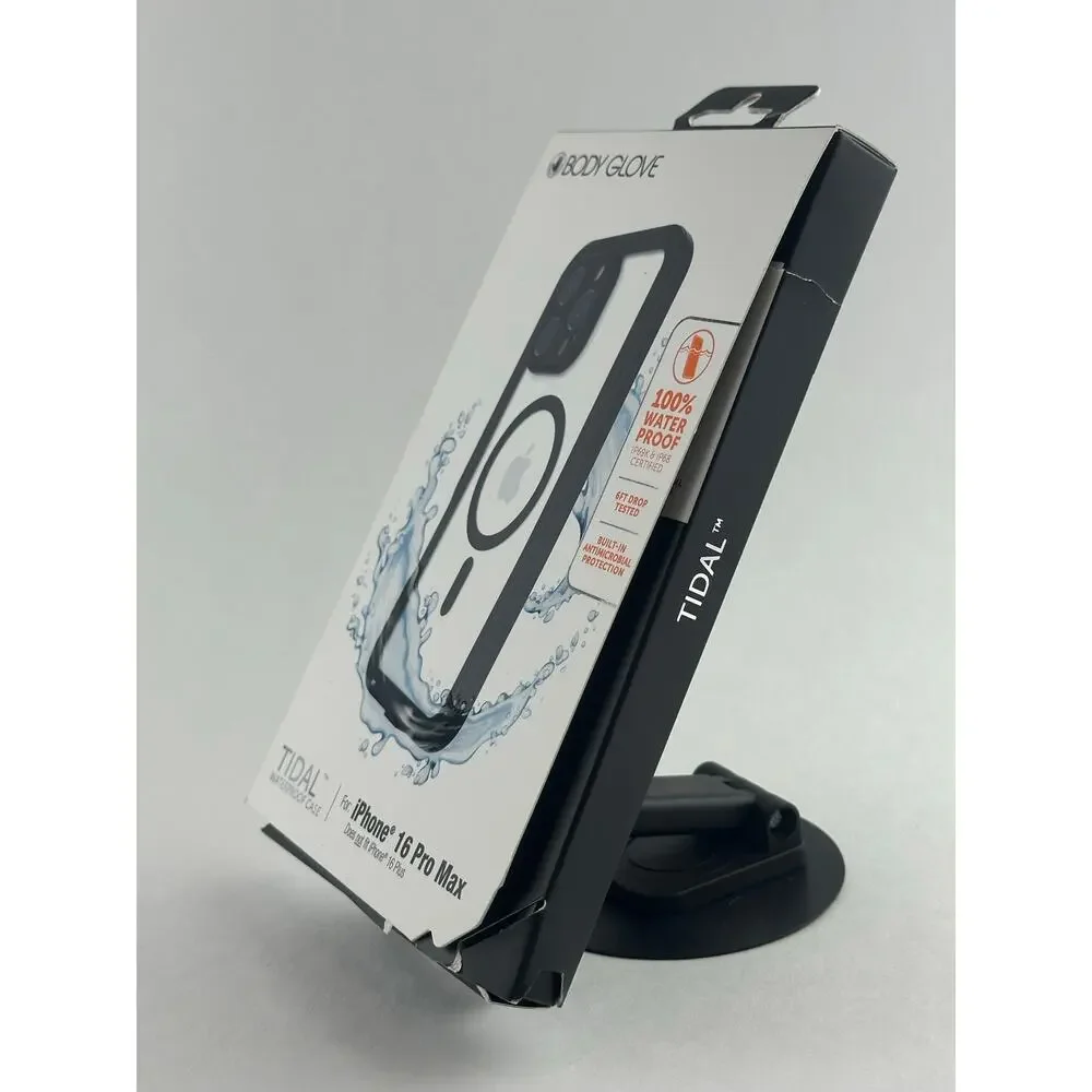 Body Glove Tidal Waterproof iPhone 16 Pro Max Clear/Black MagSafe Case NWT